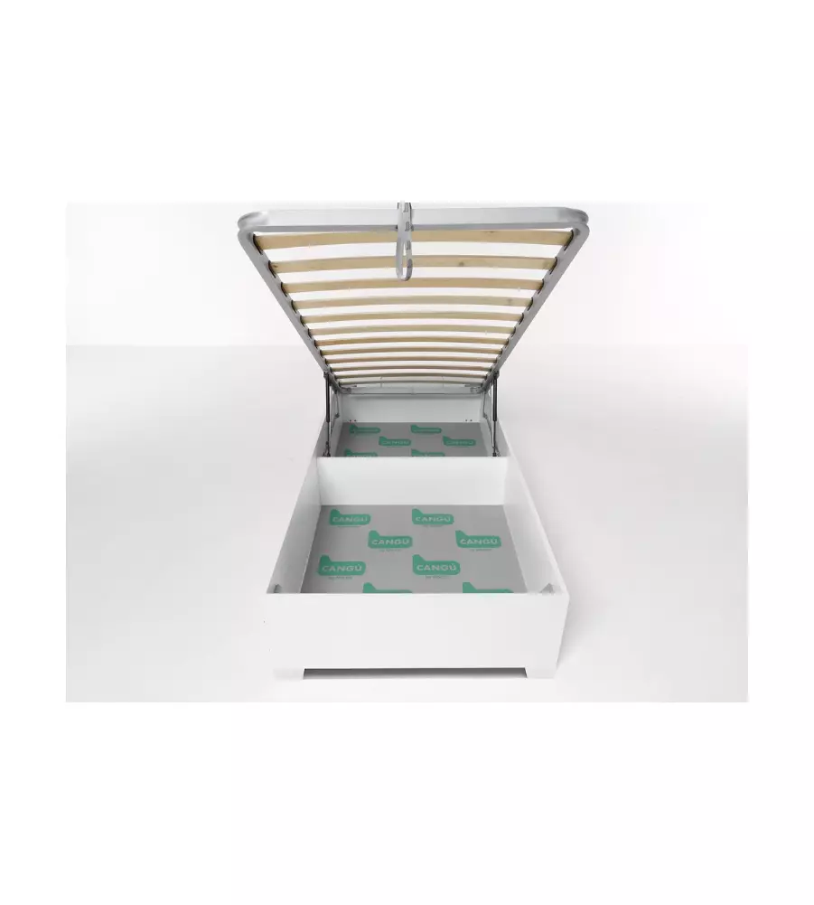 LETTO SINGOLO CONTENITORE CON PIEDINI "BED BOX" BIANCO 90X190 CM